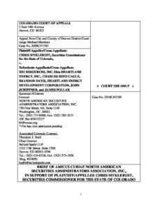 NASAA Amicus Myklebust v. HEI Resources (Colorado) - 05312019