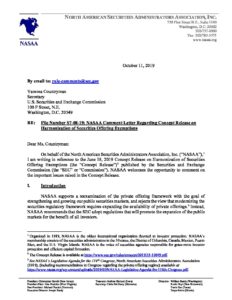 NASAA-Comment-Letter-re-SEC-Exempt-Offerings-Concept-Release-10-11-19